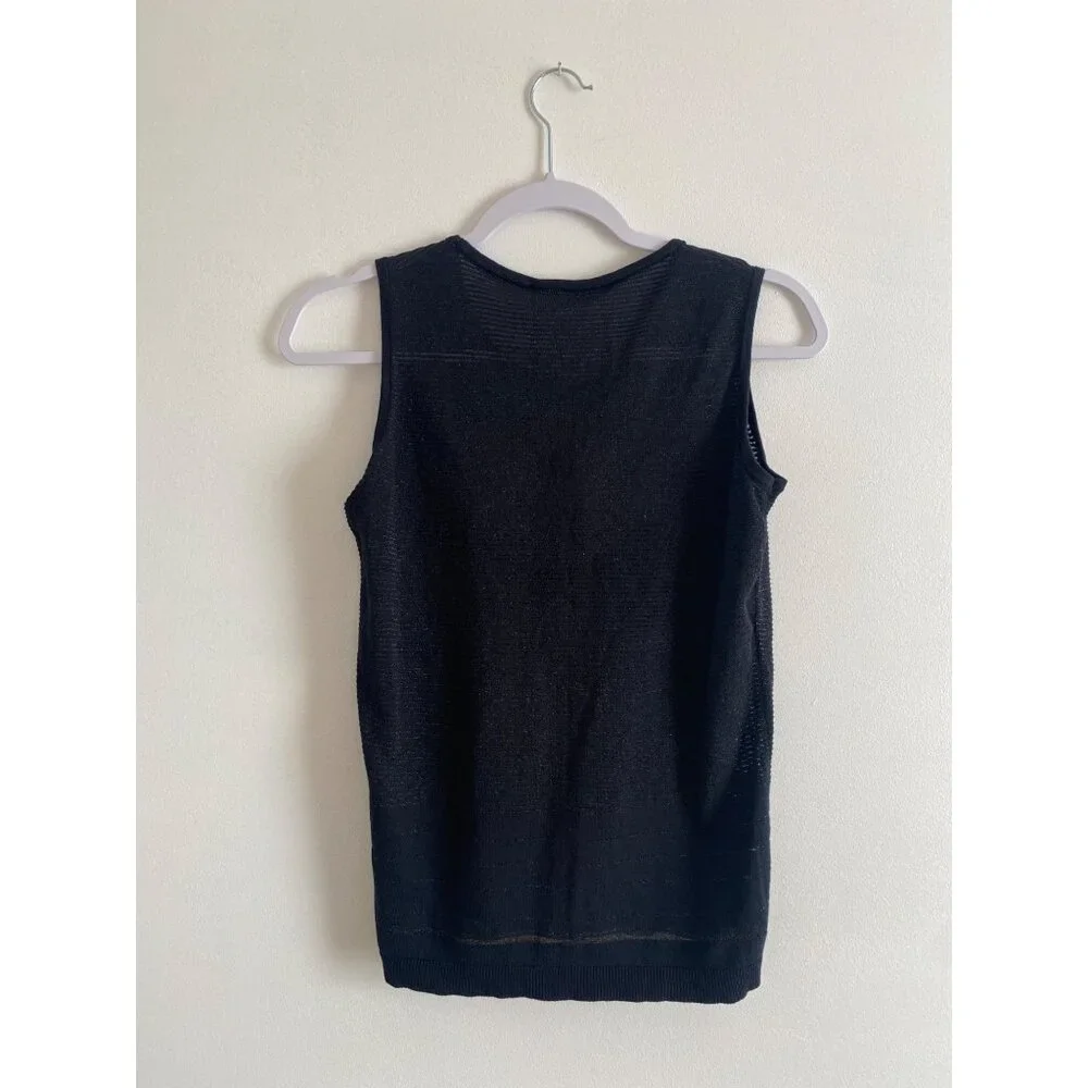 NWT Calvin Klein Women’s Black Sleeveless Knit Top Size M - Picture 2 of 5